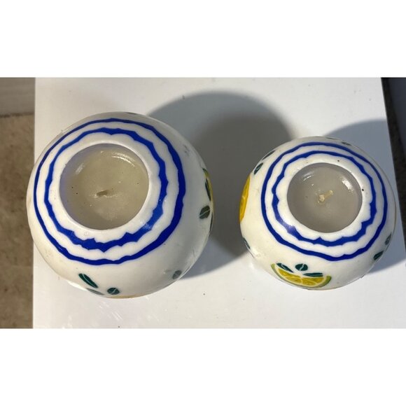 Lifelines Ball Candles Lemon Pattern Hand Sculpted Set Of 2 - Picture 3 of 7